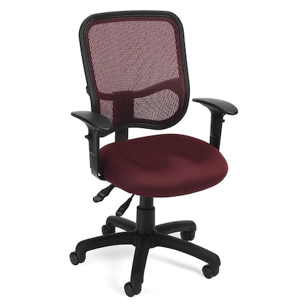 Ofm Task Chairs, 19-1/4" to 23-1/2" Height, 7-Way Adjustable, Wine 130-AA3-A03