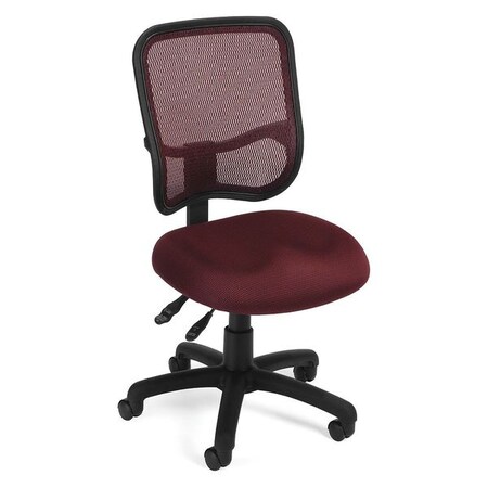Ofm Task Chairs, 19-1/4" to 22-1/2" Height, No Arms, Wine 130-A03