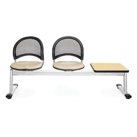 Ofm Moon 3Beamseat W/2Seat, 1Tbl, Khaki, Oak 333T-2209-OAK