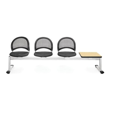 Ofm Moon4 Beam Seat W/3Seat/1Tbl, Slgry, Oak 334T-2213-OAK