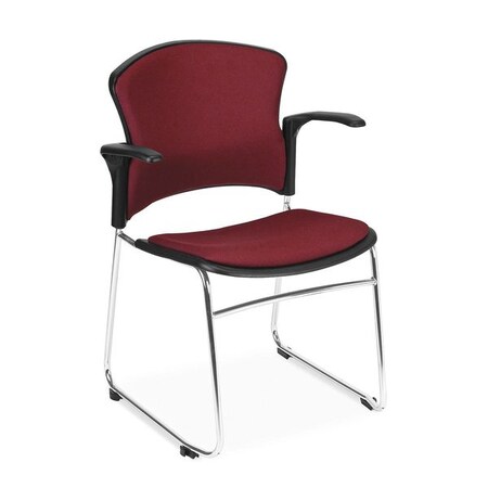 Ofm Multiuse Stack Chair W/ Arms, Wine, PK4 310-FA-4PK-803