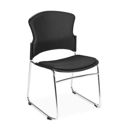 Ofm Stack Chairs, 18-3/4" Height, No Arms, Black 310-F-805