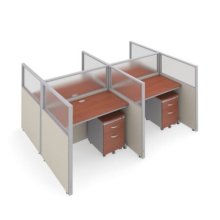 Ofm Privacy Station, Beige/Cherry, polycarbonate T2X2-4748-PGBC