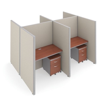 Ofm Privacy Station, Beige/Cherry, vinyl T2X2-6348-VGBC