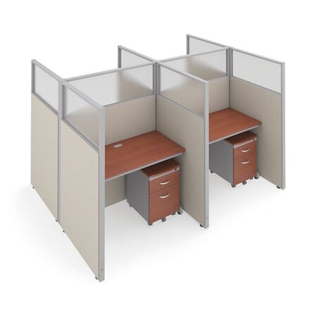 Ofm Privacy Station, Beige/Cherry, polycarbonate T2X2-6348-PGBC