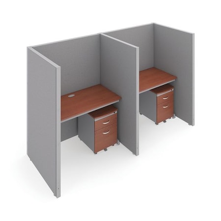 Ofm Privacy Station, 39-1/4" D, 63" H, Gray/Cherry, vinyl T1X2-6348-VGGC