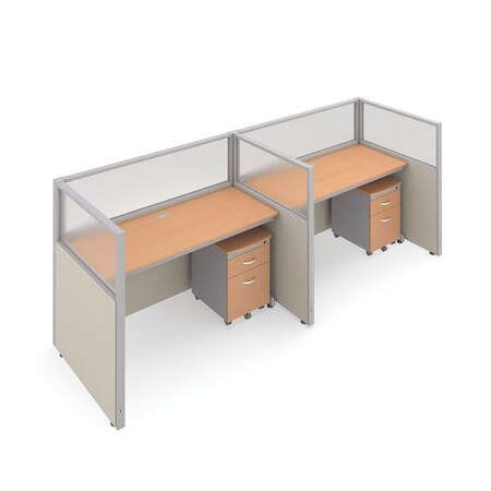 Ofm Privacy Station, 39-1/4" D, 47" H, Beige/Maple, polycarbonate T1X2-4760-PGBM