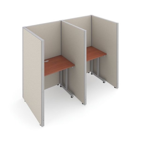 Ofm Privacy Station, 39-1/4" D, 63" H, Beige/Cherry, vinyl T1X2-6337-VGBC