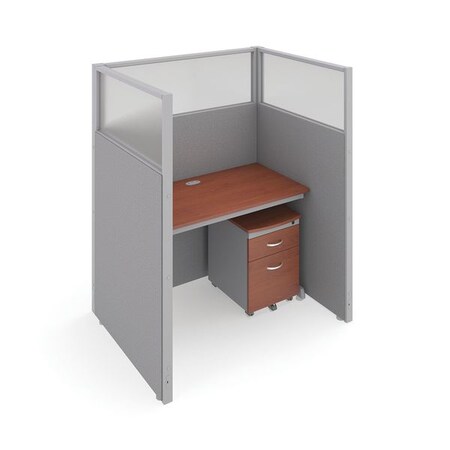 Ofm 39-1/4" D, 63" H, Gray/Cherry, polycarbonate T1X1-6348-PGGC