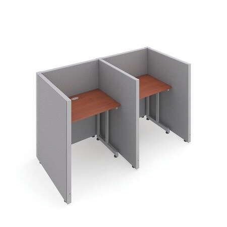 Ofm Privacy Station, 39-1/4" D, 47" H, Gray/Cherry, vinyl T1X2-4737-VGGC