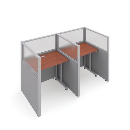 Ofm Privacy Station, 39-1/4" D, 47" H, Gray/Cherry, polycarbonate T1X2-4737-PGGC