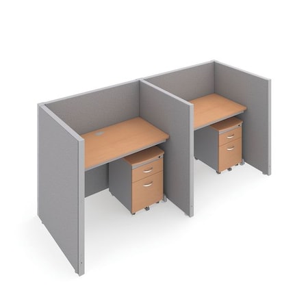 Ofm Privacy Station, 39-1/4" D, 47" H, Gray/Maple, vinyl T1X2-4748-VGGM