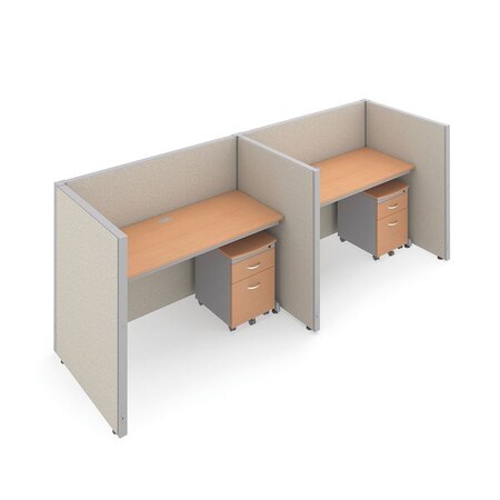 Ofm Privacy Station, 39-1/4" D, 47" H, Beige/Maple, vinyl T1X2-4760-VGBM