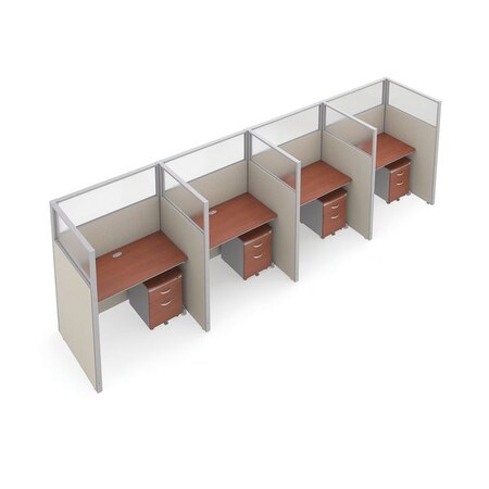 Ofm Privacy Station, 63" H, Beige/Cherry, polycarbonate T1X4-6348-PGBC