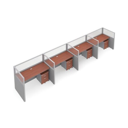 Ofm Privacy Station, 47" H, Gray/Cherry, polycarbonate T1X4-4760-PGGC