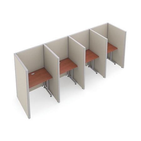 Ofm Privacy Station, 63" H, Beige/Cherry, vinyl T1X4-6337-VGBC