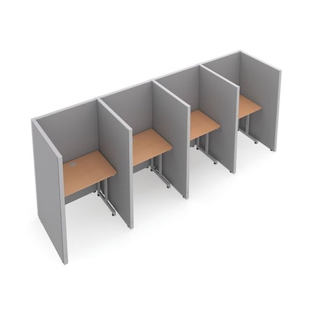 Ofm Privacy Station, 63" H, Gray/Maple, vinyl T1X4-6337-VGGM