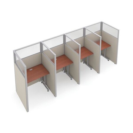 Ofm Privacy Station, 63" H, Beige/Cherry, polycarbonate T1X4-6337-PGBC