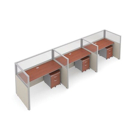 Ofm Privacy Station, 39-1/4" D, 47" H, Beige/Cherry, polycarbonate T1X3-4760-PGBC