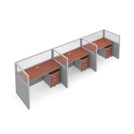 Ofm Privacy Station, 39-1/4" D, 47" H, Gray/Cherry, polycarbonate T1X3-4760-PGGC