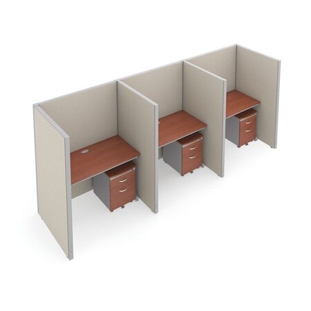 Ofm Privacy Station, 39-1/4" D, 63" H, Beige/Cherry, vinyl T1X3-6348-VGBC