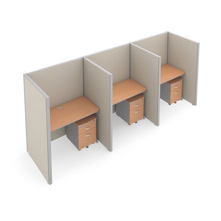 Ofm Privacy Station, 39-1/4" D, 63" H, Beige/Maple, vinyl T1X3-6348-VGBM