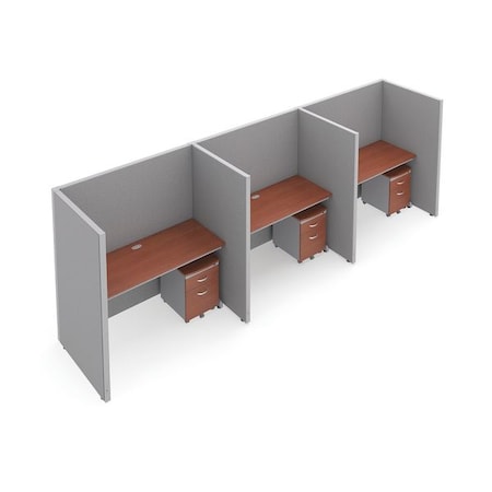 Ofm Privacy Station, 63" H, Gray/Cherry, vinyl T1X3-6360-VGGC