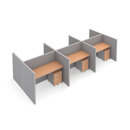 Ofm Privacy Station, Gray/Maple, vinyl T2X3-4760-VGGM