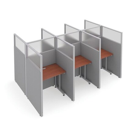 Ofm Privacy Station, Gray/Cherry, polycarbonate T2X3-6337-PGGC