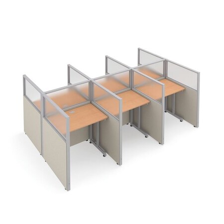 Ofm Privacy Station, Beige/Maple, polycarbonate T2X3-4737-PGBM
