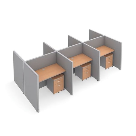 Ofm Privacy Station, Gray/Maple, vinyl T2X3-4748-VGGM