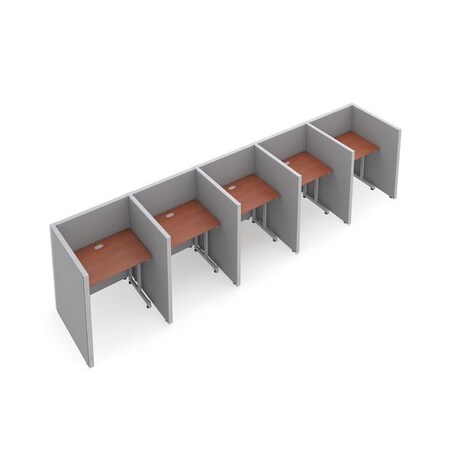 Ofm Privacy Station, 47" H, Gray/Cherry, vinyl T1X5-4737-VGGC
