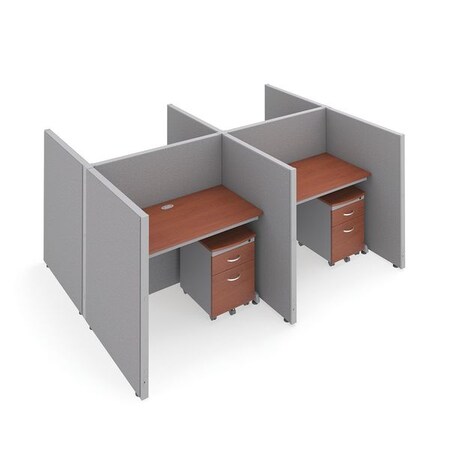 Ofm Privacy Station, Gray/Cherry, vinyl T2X2-4748-VGGC