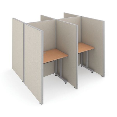 Ofm Privacy Station, Beige/Maple, vinyl T2X2-6337-VGBM
