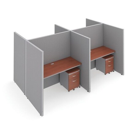 Ofm Privacy Station, Gray/Cherry, vinyl T2X2-6360-VGGC