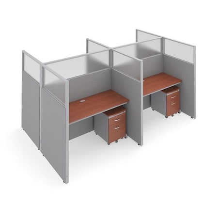 Ofm Privacy Station, Gray/Cherry, polycarbonate T2X2-6360-PGGC