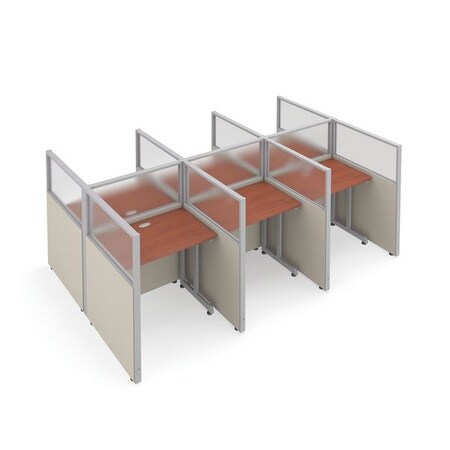 Ofm Privacy Station, Beige/Cherry, polycarbonate T2X3-4737-PGBC
