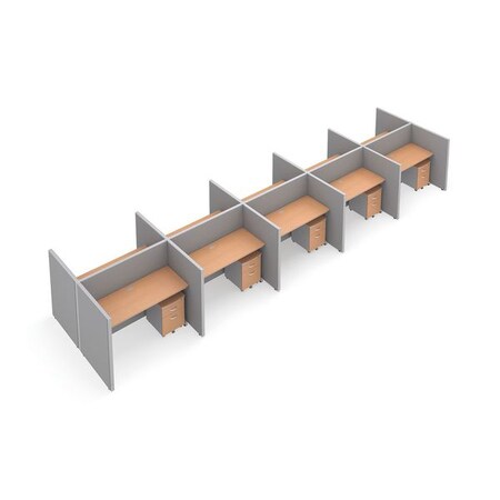 Ofm Privacy Station, 76-1/4" D, 47" H, Gray/Maple, vinyl T2X5-4760-VGGM