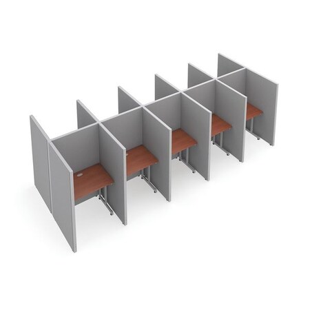 Ofm Privacy Station, 76-1/4" D, 63" H, Gray/Cherry, vinyl T2X5-6337-VGGC