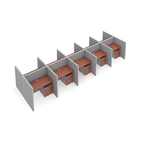 Ofm Privacy Station, Gray/Cherry, vinyl T2X5-4748-VGGC