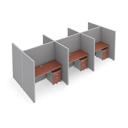 Ofm Privacy Station, Gray/Cherry, vinyl T2X3-6360-VGGC