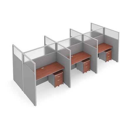 Ofm Privacy Station, Gray/Cherry, polycarbonate T2X3-6360-PGGC