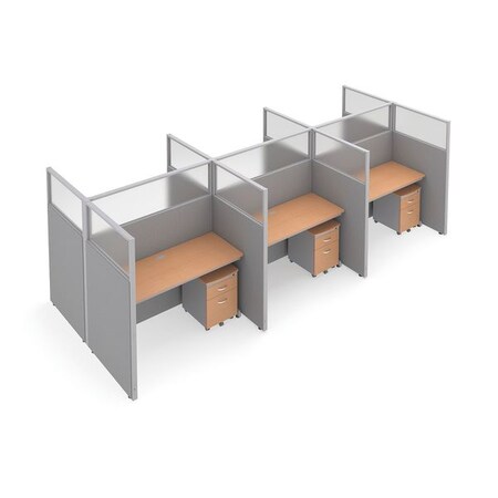 Ofm Privacy Station, Gray/Maple, polycarbonate T2X3-6360-PGGM