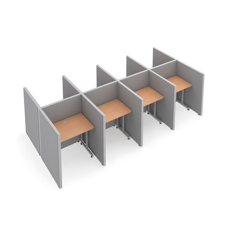 Ofm Privacy Station, Gray/Maple, vinyl T2X4-4737-VGGM