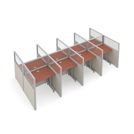 Ofm Privacy Station, 76-1/4" D, 47" H, Beige/Cherry, polycarbonate T2X4-4737-PGBC