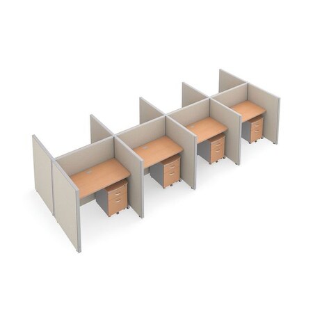 Ofm Privacy Station, 76-1/4" D, 47" H, Beige/Maple, vinyl T2X4-4748-VGBM