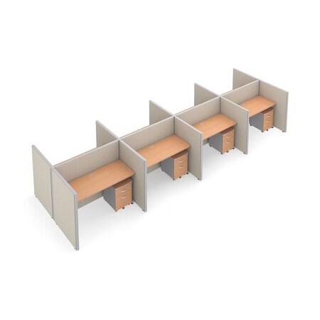 Ofm Privacy Station, 76-1/4" D, 47" H, Beige/Maple, vinyl T2X4-4760-VGBM