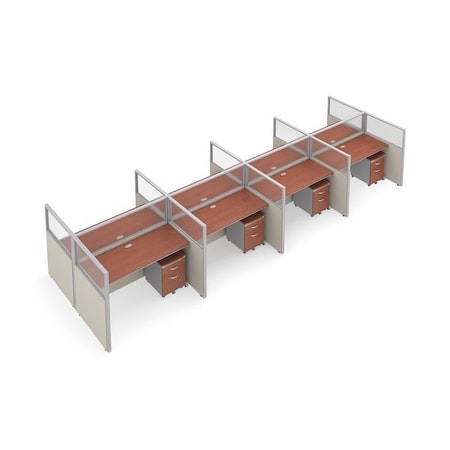 Ofm Privacy Station, 76-1/4" D, 47" H, Beige/Cherry, polycarbonate T2X4-4760-PGBC
