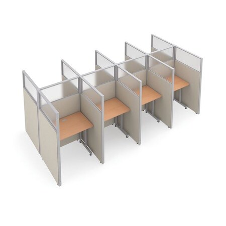 Ofm Privacy Station, Beige/Maple, polycarbonate T2X4-6337-PGBM