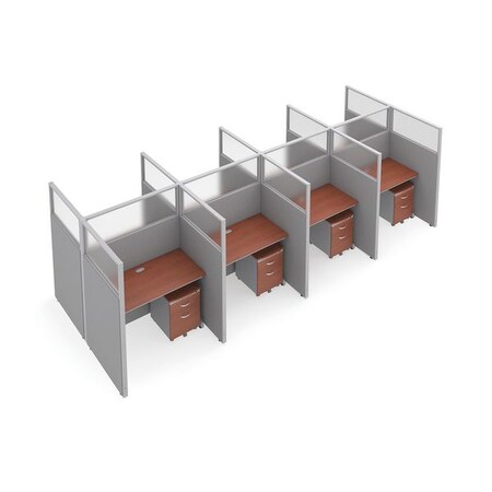 Ofm Privacy Station, Gray/Cherry, polycarbonate T2X4-6348-PGGC